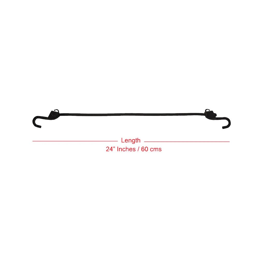 Mototech Grappler Bungee Tie-Down - 24 inches (2Feet) - Black - 8mm - Pack of 2