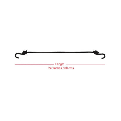 Mototech Grappler Bungee Tie-Down - 24 inches (2Feet) - Black - 8mm - Pack of 2