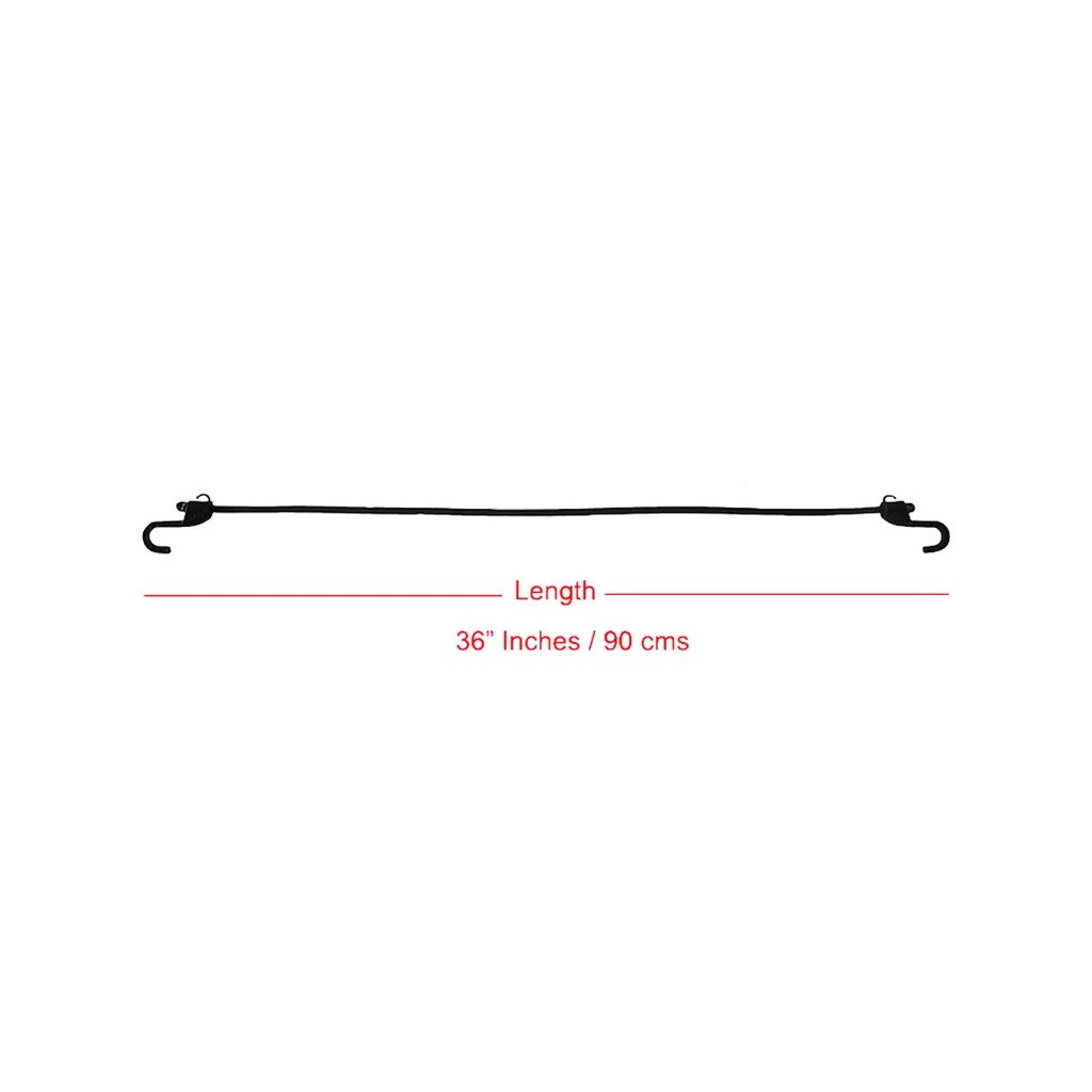 Mototech Grappler Bungee Tie-Down - 36 inches (3Feet) - Black - 8mm - Pack of 2
