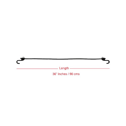 Mototech Grappler Bungee Tie-Down - 36 inches (3Feet) - Black - 8mm - Pack of 2