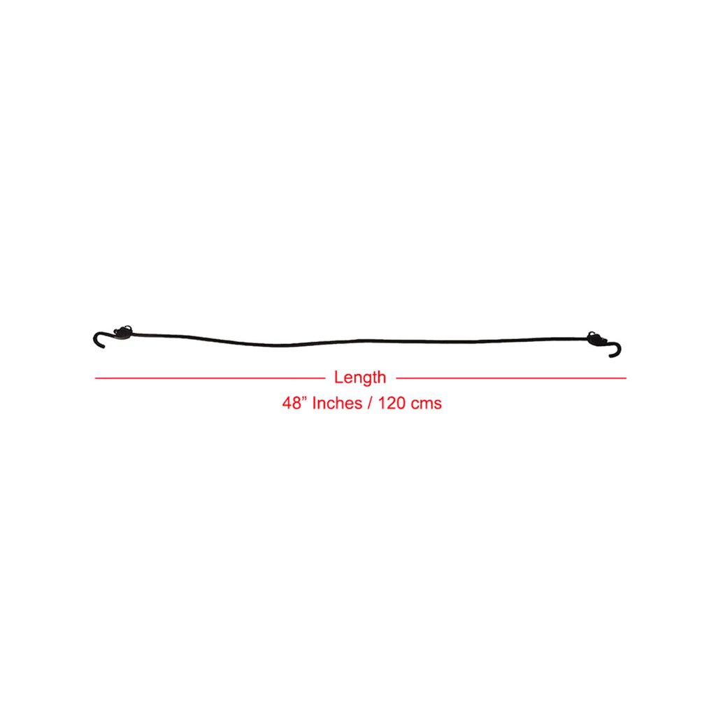 Mototech Grappler Bungee Tie-Down - 48 inches (4Feet)- Black - 8mm - Pack of 2