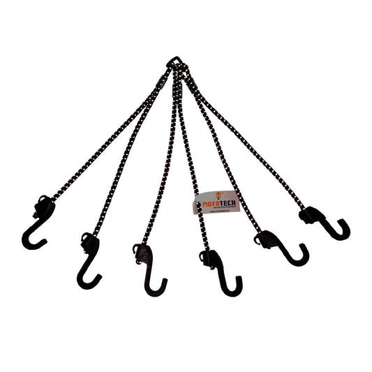 Mototech Reflective Hexapod Bungee Tie-down System - Neon + Grey