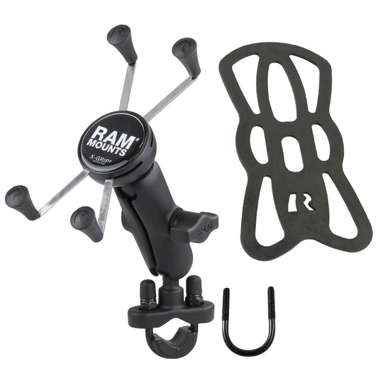 RAM Handlebar U-Bolt Mount with Universal RAM® X-Grip® Large Phone/Phablet Cradle   RAM-B-149Z-UN10U