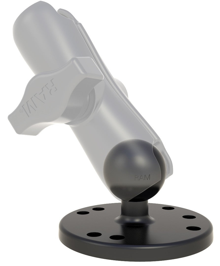 RAM 2.5" Round Base with 1" Ball & 1/4-20 Threaded Male Post for Cameras RAM-B-202AU