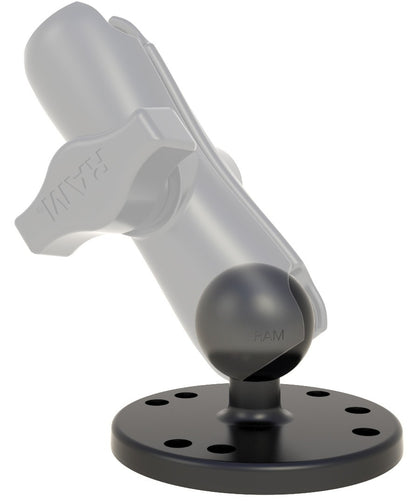RAM 2.5" Round Base with 1" Ball & 1/4-20 Threaded Male Post for Cameras RAM-B-202AU